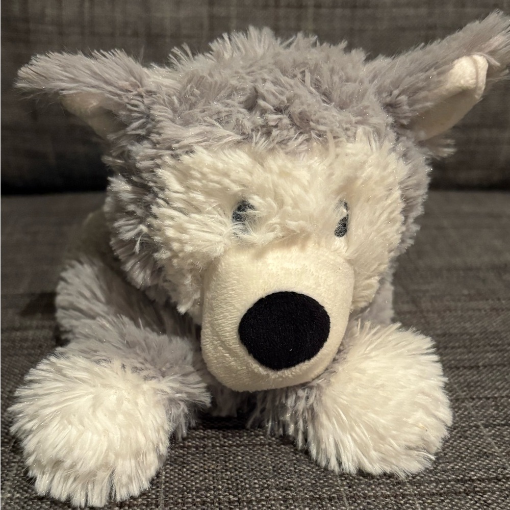 Warmies Husky Junior Plushie Gray White Puppy Dog Wolf - Picture 2 of 6